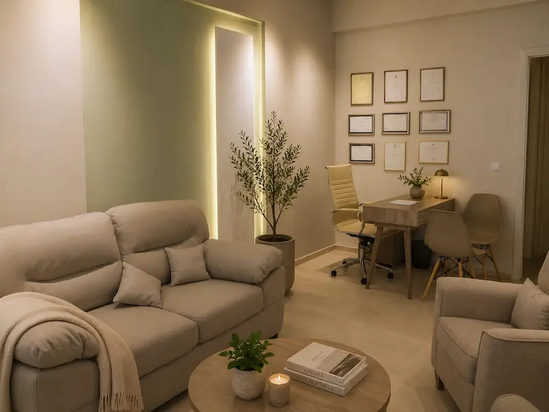 Second session room at the Glyfada psychotherapy center by Ellie Noitsi &amp; Associates