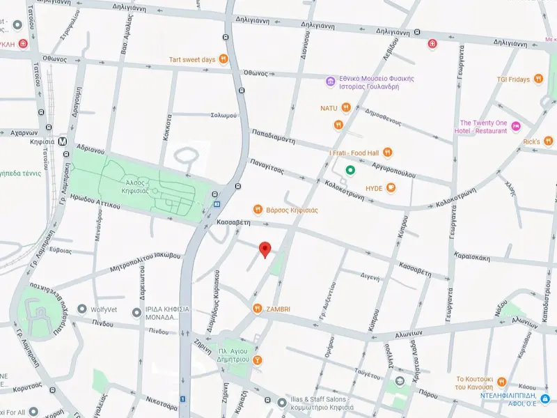 Map of the Kifissia psychotherapy center area by Elli Noitsi & Associates